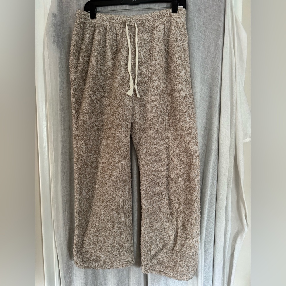 Jaclyn Intimates Taupe Plush Lounge Pants Sz L